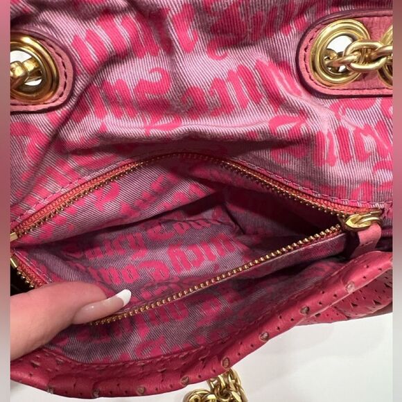 ♥️ JUICY COUTURE Y2K rare red leather cut out heart flap chain crossbody bag - Picture 14 of 16